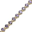 14K Yellow Gold Tanzanite and Diamond Bracelet