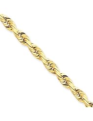5mm, 14 Karat Yellow Gold, Quadruple Rope Chain - 9 inch