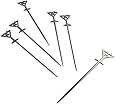 Prodyne Martini Glass Picks (Set of 6), Metallic