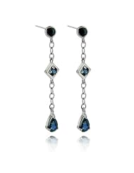 14k White Gold Sapphire Gemstone Earring, Birthstone of September