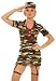 Sexy Adult Womens Private Tease Military Army GI Jane Girl Costume Camo Camouflage Print Dress Party Outfit