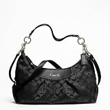Coach F19766 Black Grey/Black Ashley Signature Convertible Hobo Handbag thumbnail
