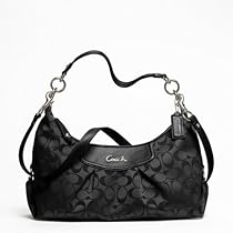 Hot Sale Coach F19766 Black Grey/Black Ashley Signature Convertible Hobo Handbag