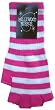 PINK AND WHITE STRIPED FINGERLESS KNIT GLOVES