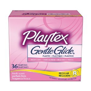 Playtex Gentle Glide Tampons, Plastic, Super Plus Absorbency, Fresh Scent, 36 ct.