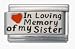 Clearly Charming In Loving Memory of My Sister Enamel Red Heart Laser Italian Charm