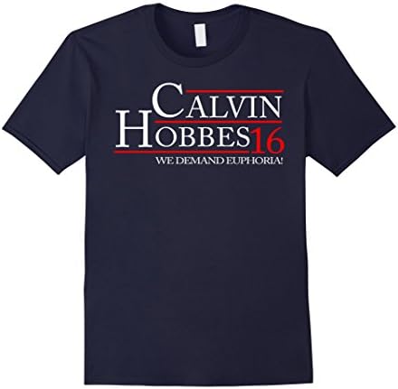 Men's Vote CALVIN HOBBES For President 2016 Funny Trend T Shirt Medium Navy