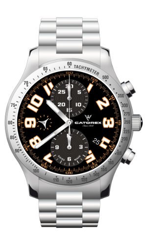 Catorex Men's 8169-6 Chrono Sport Automatic Chronograph Brushed and Polished Steel Watch