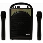 Hisonic HS122B-H2 40-Watt Rechargeable & Portable PA System with Built-in Dual Wireless Microphones, BLACK