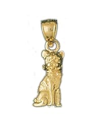 Dazzlers Solid 14k Gold 3 Dimensional Cat Charm Pendant Available in three colors from jewelsberry (weights: 2.5 grams only)