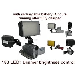 Video 520lm LED Light with Rechargable Battery (4 hours running) for Canon DC410, DC310, DC320, DC330, DC220, DC100, DC230, DC210, OPTURA 20, 50, 40, 600, 300, 500, Xi, PI, S1, Elura 100, 50, 60, ES8400V, HR10