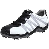 ECCO Men's Casual Cool Ribbon Golf Shoe,Black/White/Silver,47 EU (US Men's 13-13.5 M)