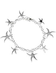 Sterling Silver 7 inch Elegant Italian High Polish Starfish Charm Bracelet
