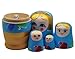 Blue Set of 5 Cutie Nesting Dolls Matryoshka Madness Russian Doll