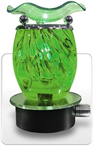 New Sexy Time Green Marbled Glass Plug-In Oil Warmer + 3 Free Replacement Bulbs