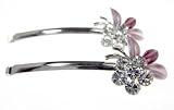 Pink Rosa Leaf Hair Clip Barrette