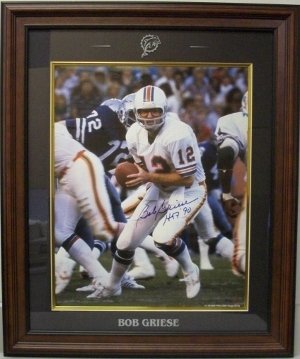 Bob Griese signed Miami Dolphins 16x20 Framed Logo Laser Engraved