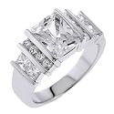 Bridal jewelry sterling silver cz diamond engagement ring