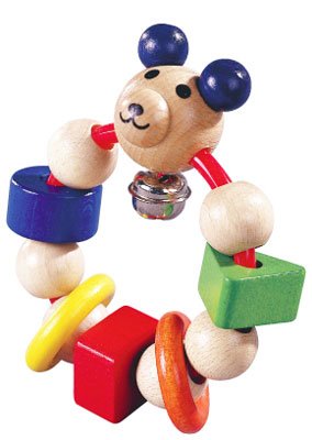 Childrens Toyshop   : Wooden Bear Rattle