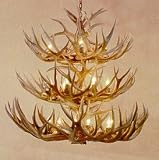 Mule Deer 3-Tiered 16-Lamp Antler Chandelier