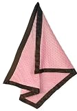 JoJo Designs Designer Super Soft Satin Blanket - Pink and Brown Minky Dot Chenille