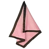 JoJoDesignsDesignerSuperSoftSatinBlanket-PinkandBrownMinkyDotChenille