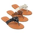 Sunny Feet by Journee Floral Trim Flip Flop Sandal