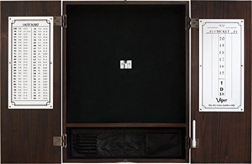 Viper Metropolitan Sisal/Bristle Steel Tip Dartboard Cabinet: Cabinet Only (No Dartboard), Espresso Finish