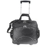 Travelers Choice Techno Rolling Computer Briefcase - Black