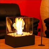 Designer Glaskamin, Tischfeuer, Tischkamin, 1-flammig für Bioethanol oder Spiritus