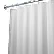 InterDesign 84-Inch Fabric Waterproof Long Shower Curtain Liner, White