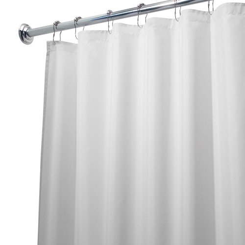 InterDesign Fabric Waterproof Shower Curtain Liner, White