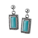 Rectangle Turquoise Earrings