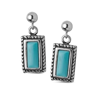 Rectangle Turquoise Earrings