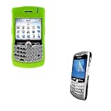 Solid Light Green Rubberized Snap on Case + Premium Clear Reusable LCD Screen Protector for RIM Blackberry 8330 8310 8320 8300 Curve Smartphone