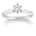 Platinum Round Solitaire Diamond Engagement Ring (1/2 ct, G-H Color, VS2 Clarity)
