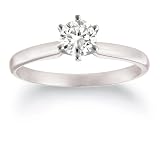 Platinum Round Solitaire Diamond Engagement Ring (1/2 ct, G-H Color, VS2 Clarity)