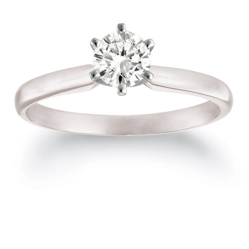 Platinum Round Solitaire Diamond Engagement Ring (1/2 ct, G-H Color, VS2 Clarity)
