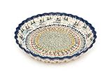 Polish Pottery Skiing Snowman Pie Plate