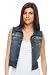 Dollhouse Premium Denim Dark Wash Juniors Studded Motorcycle Vest
