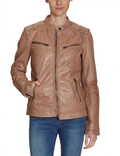 TOM TAILOR Denim Damen Jacke, 37000120071/sprayed leatherjacket, Gr. 36 (S), Braun (1000) Preisvergleich