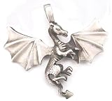 REGAL Royalty KING DRAGON Real PEWTER Pendant Necklace