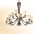 Arabesque Two-Tiered Silver and Stone Chandelier