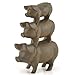 Stacked Pig Trio Garden Sculpture, Cast Iron with Rust Finish, 7-inch, Door Stop