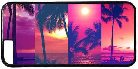 Sunset Beach Palm Tree Theme Case for iPhone 6 Plus (5.5") PC Material Black