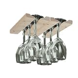 Natural Hardwood Hanging Wine Glass Rack