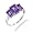 3CT 3 Stone Amethyst Ring In Sterling Silver In Size 5 (Available In Sizes 5-9)