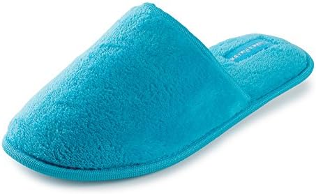 Isadora Paccini Womens Terry Cotton, Memory Foam Backless House/Spa Slippers in Classy Colors (Medium/ 6.5-7.5, Ocean Blue)
