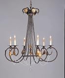 Currey and Company 9580 6 Light Beaded Chandelier, Venetian with Gold Leaf Finish