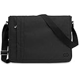 MacBook Pro / MacBook Air 13 Inch Laptop Casecrown Canvas Horizontal - Campus Messenger Bag (Black Stealth)